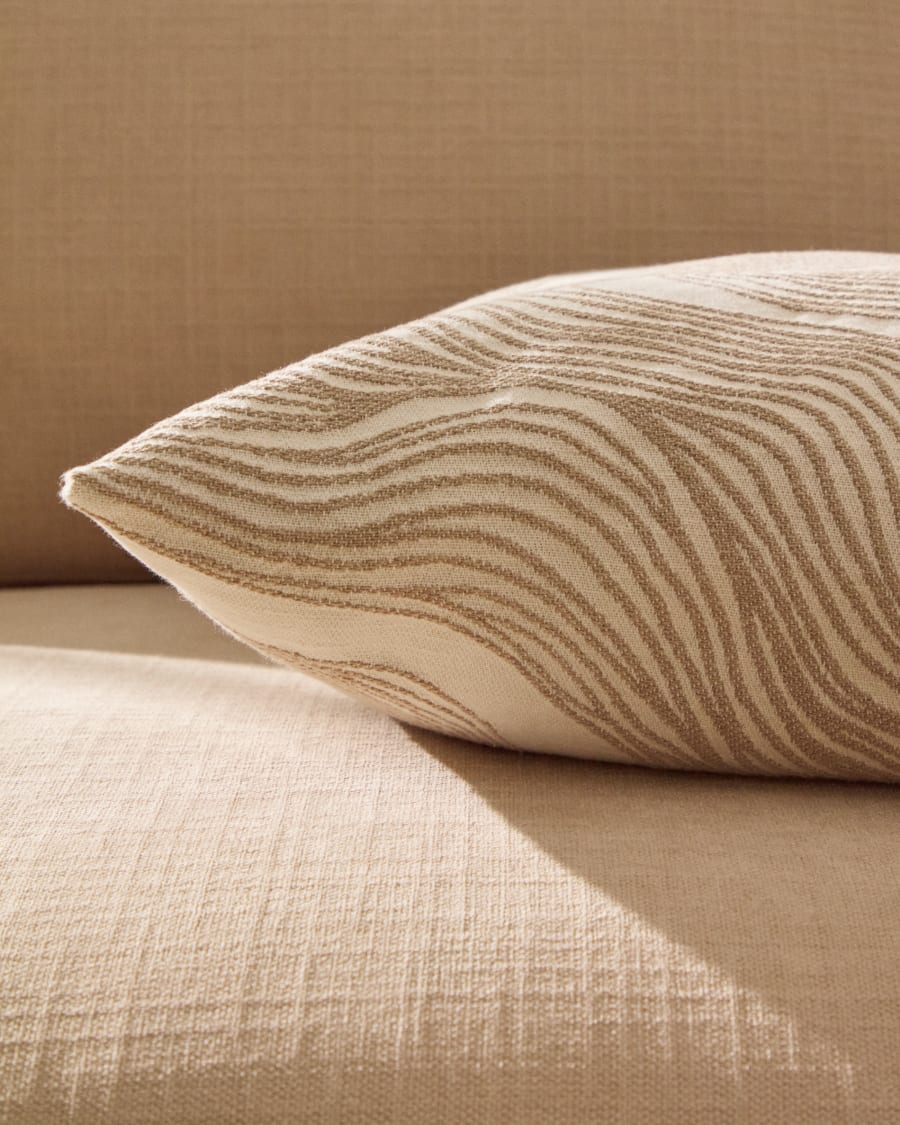 Ondara cushion cover with beige graphic detail 50 x 50cm