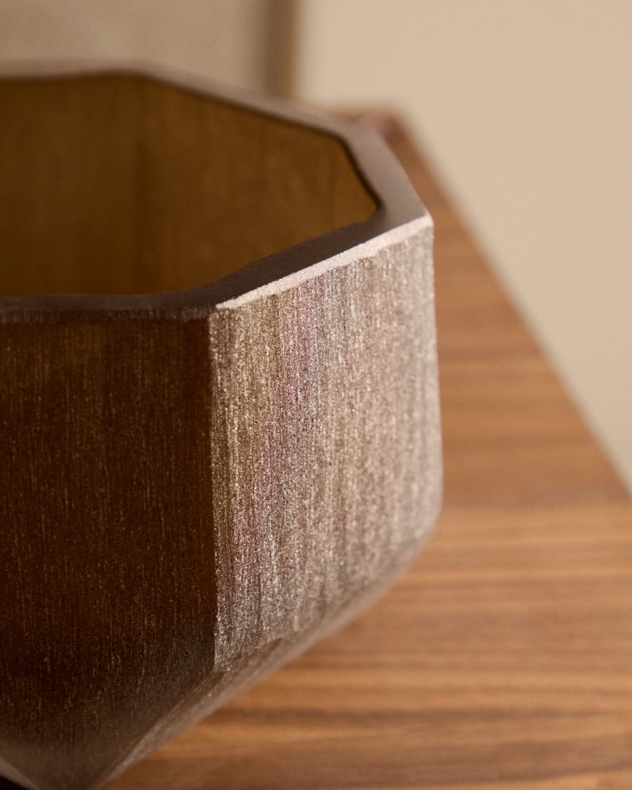 Terrava brown glass vase 11cm