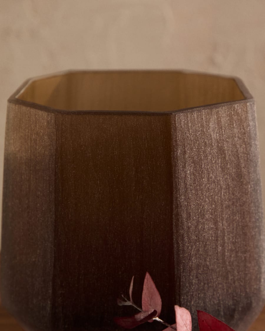 Terrava brown glass vase 17cm