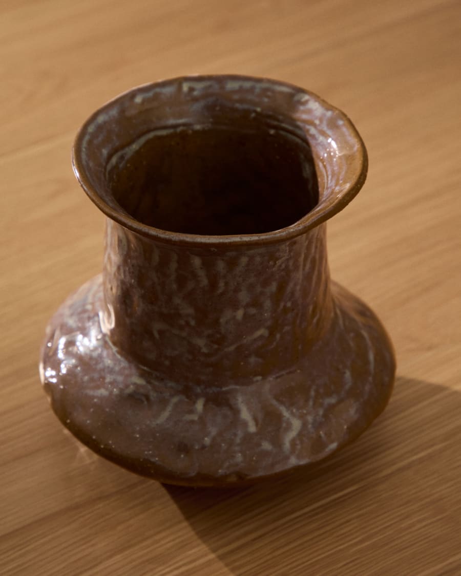 Keramikvase Olaris in Braun, 16 cm