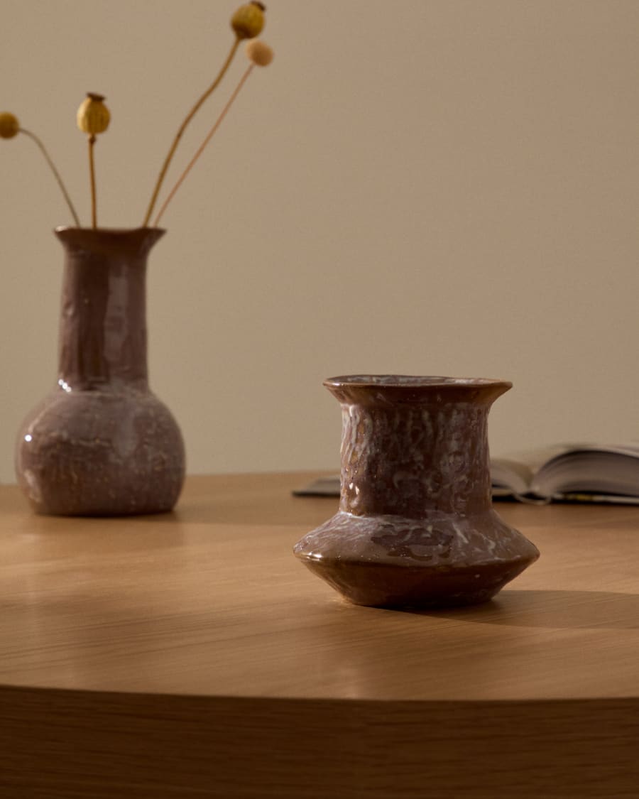 Keramikvase Olaris in Braun, 16 cm