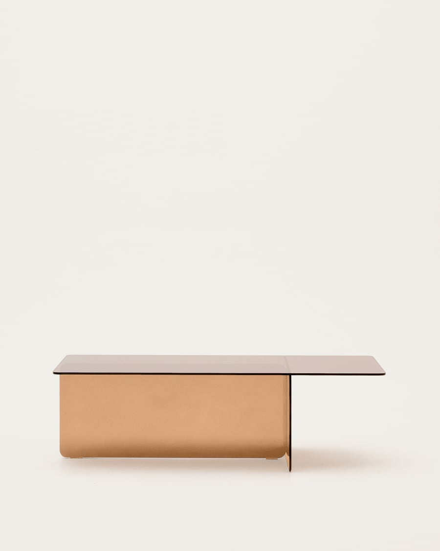 Zaren brown, tempered-glass coffee table, 120 x 60 cm