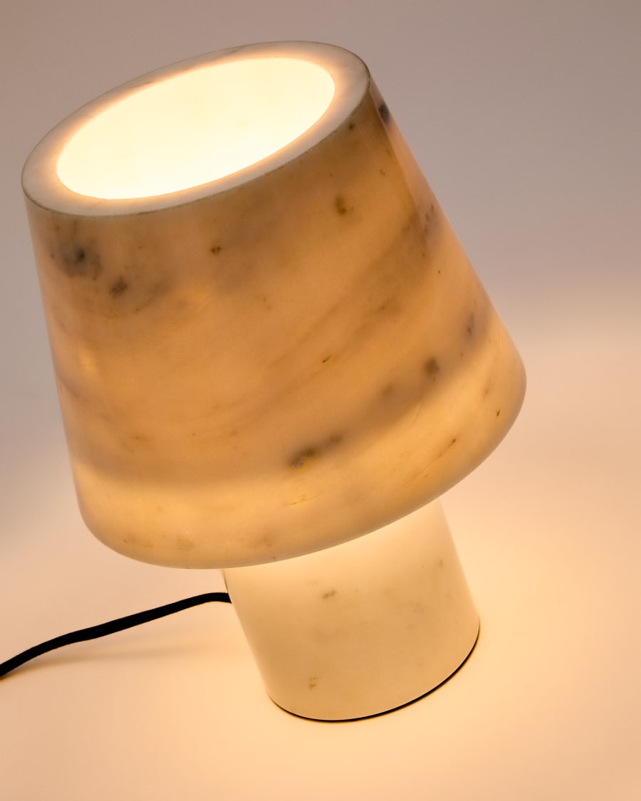 Alaro white marble table lamp Australia Adaptor