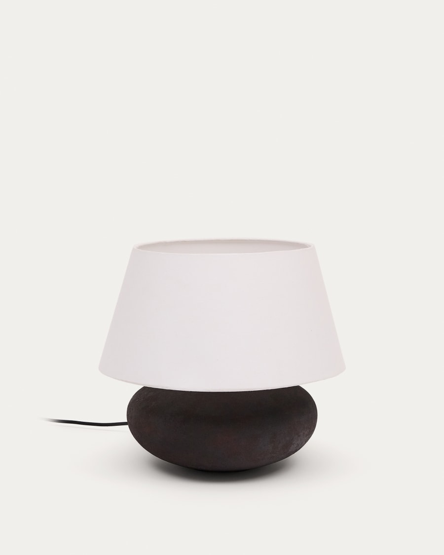 Nessi metal table lamp in a black terracotta effect finish Australia adaptor