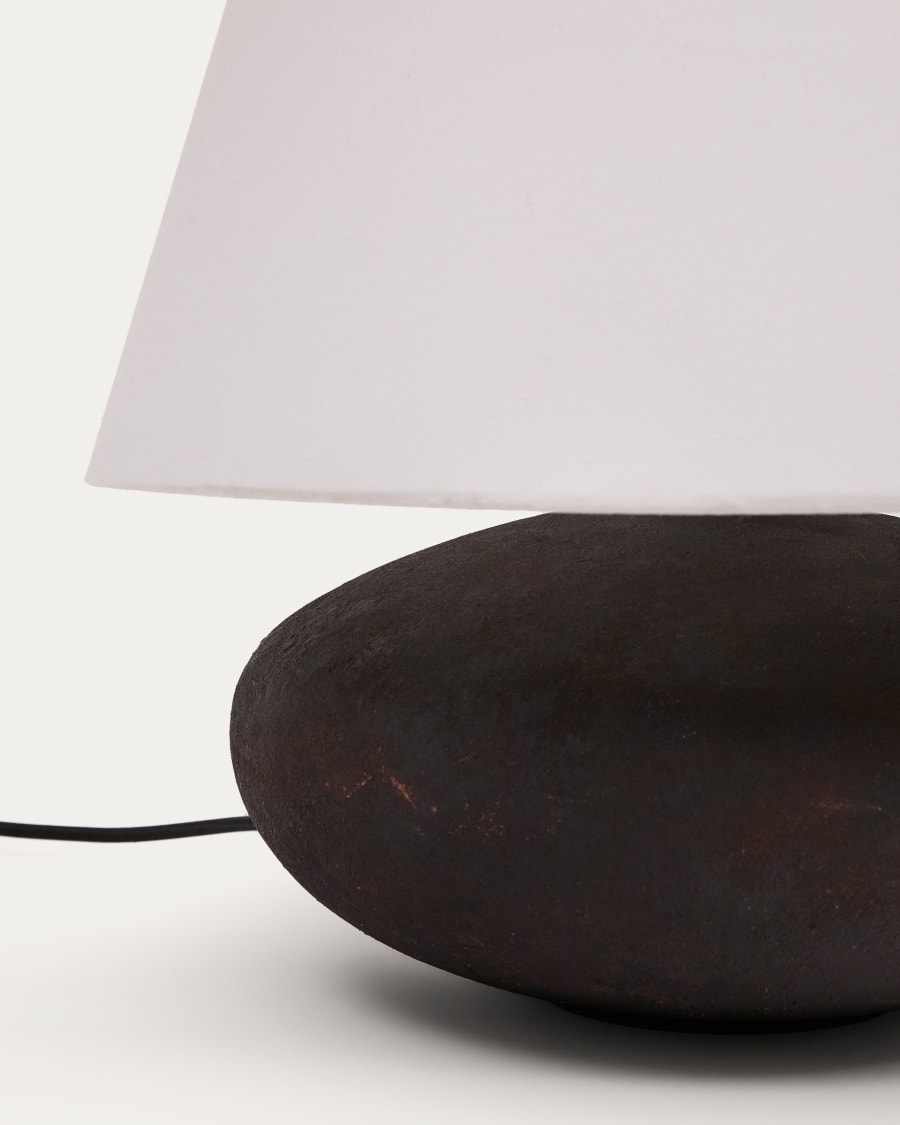 Nessi metal table lamp in a black terracotta effect finish Australia adaptor