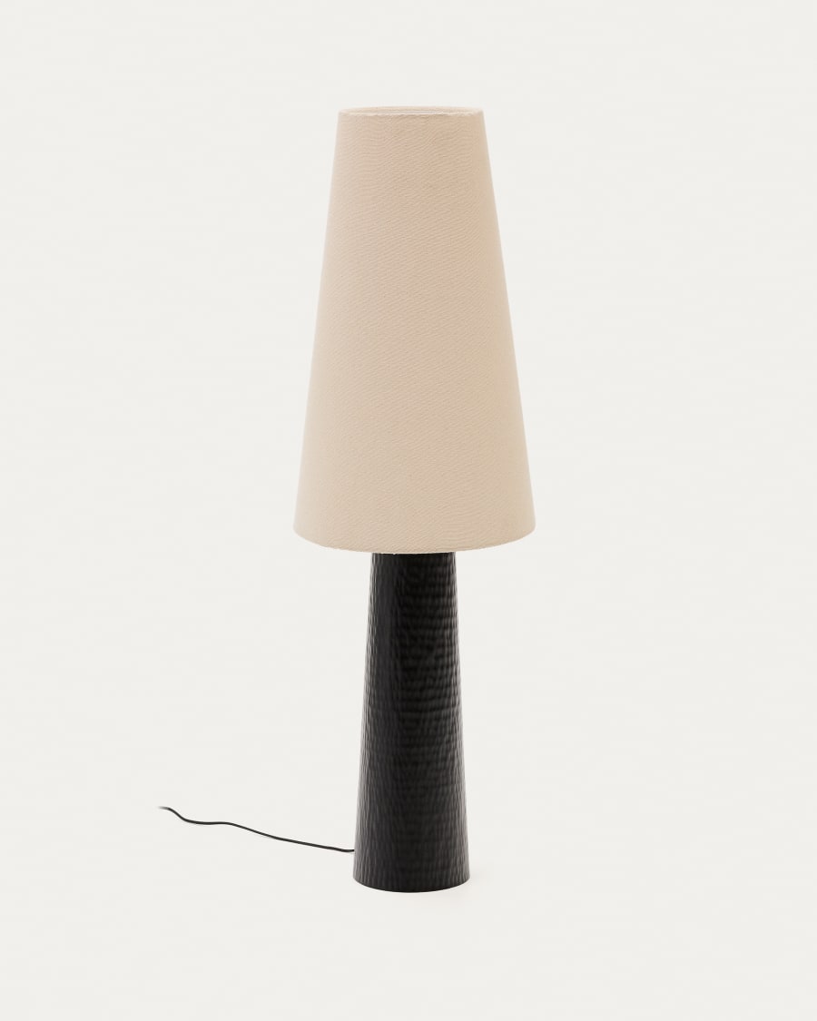 Senni floor lamp with a metal base in a black painted finish Australia adaptor