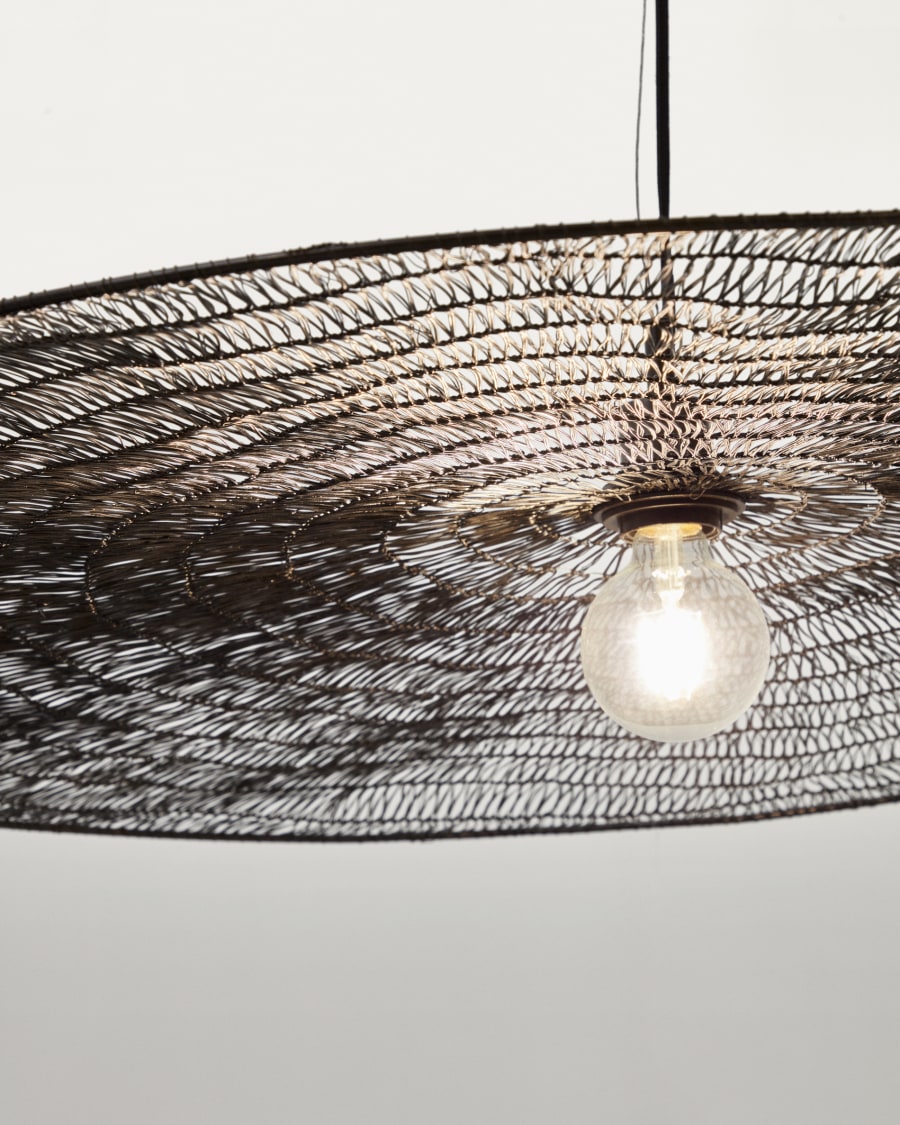 Makai metal ceiling lamp with black finish Ø 100 cm Australia adaptor