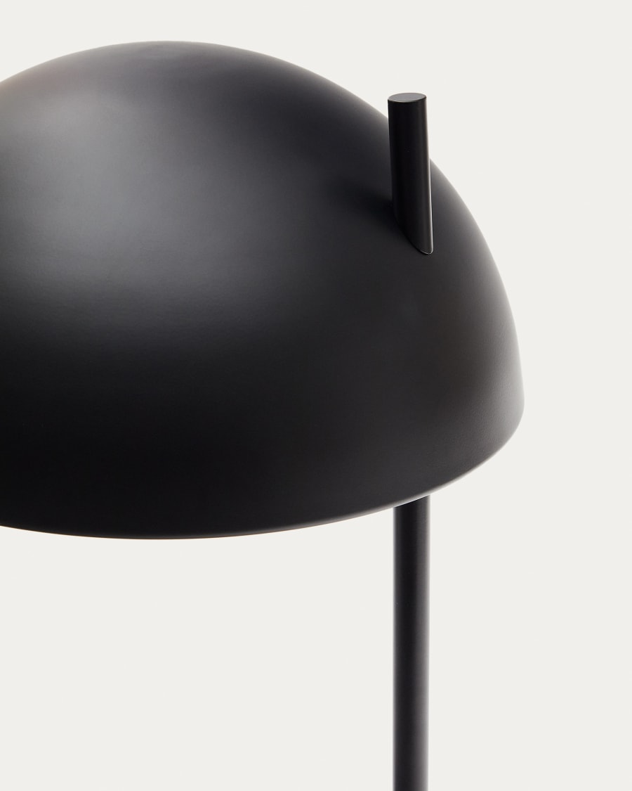 Catlar ash wood and metal table lamp in a black painted finish Australia adaptor
