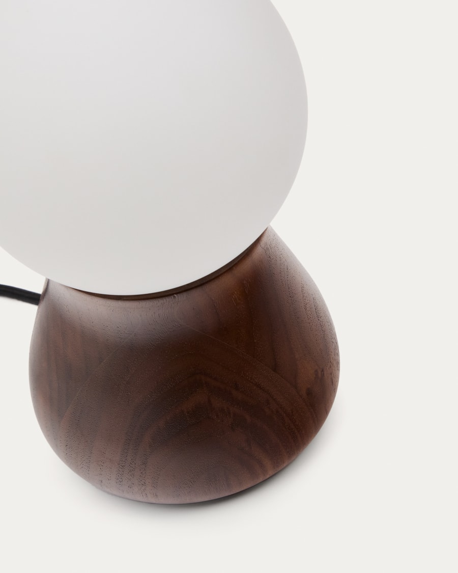 Okeni table lamp made of walnut veneer and glass Australia adaptor