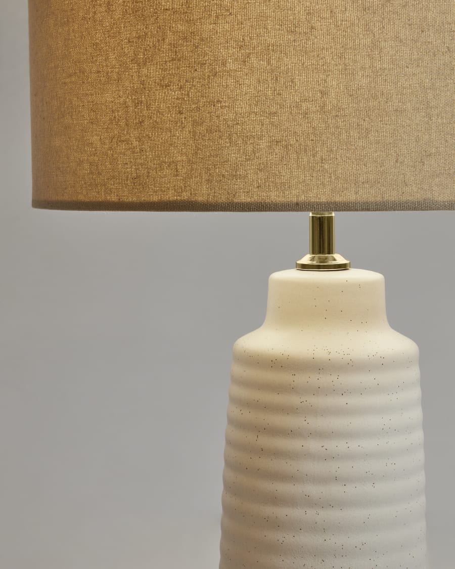 Mijal ceramic table lamp with a white finish Australia adaptor