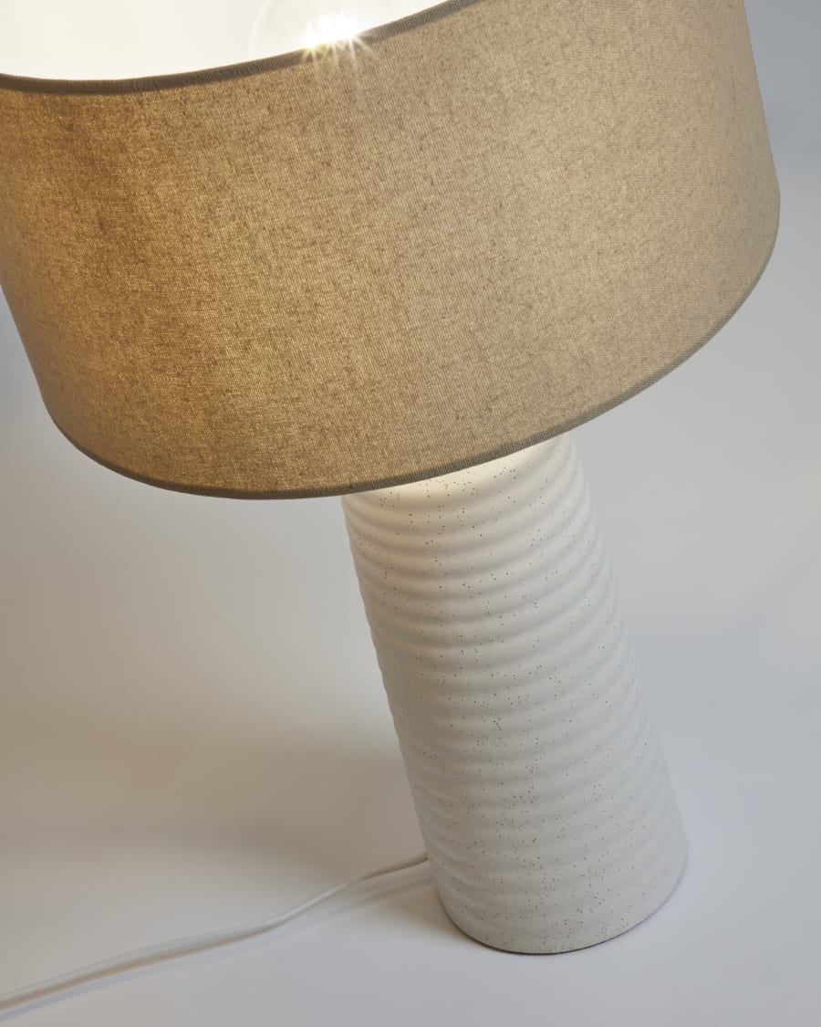 Mijal ceramic table lamp with a white finish Australia adaptor