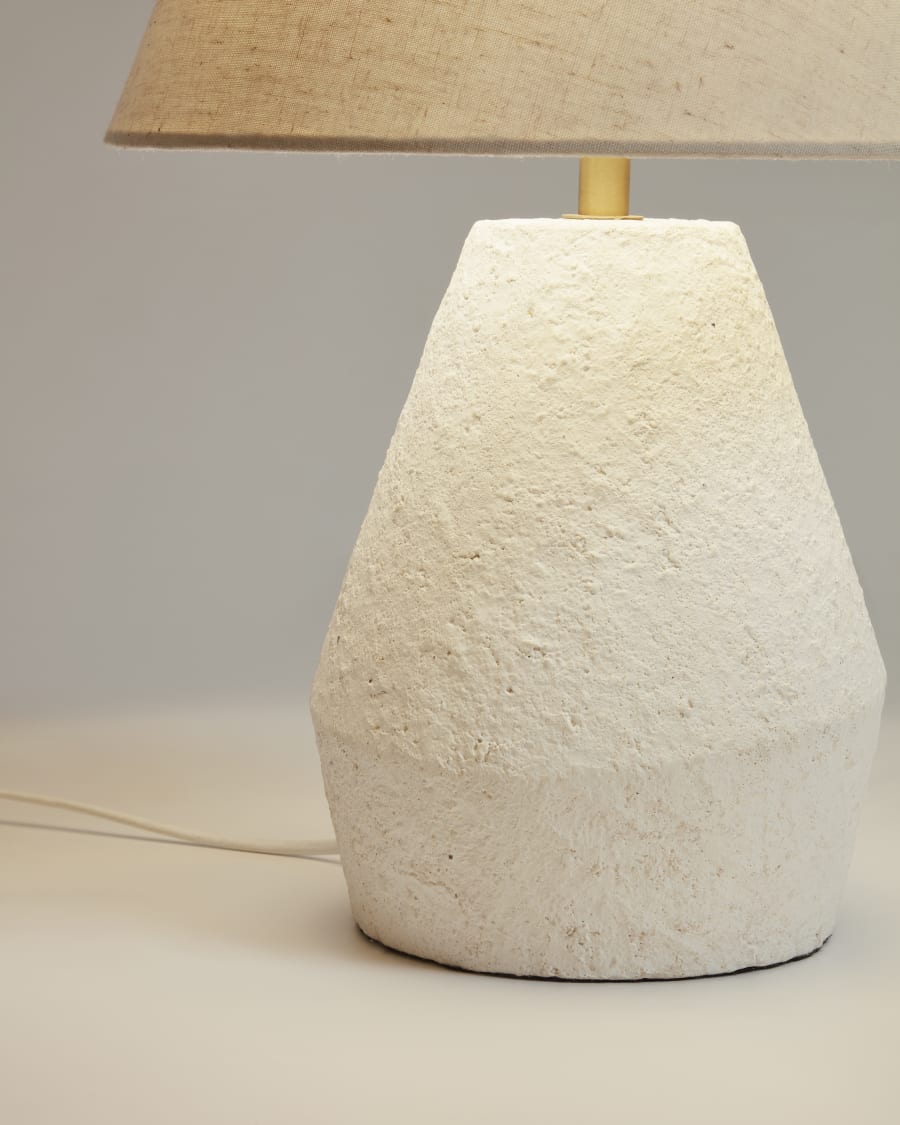 Noara magnesium table lamp with a white finish Australia adaptor