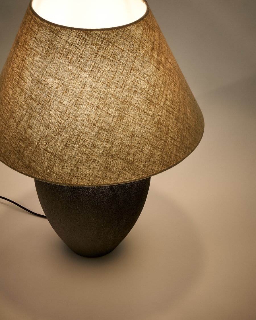Mercadal ceramic table lamp in a black finish Australia adaptor