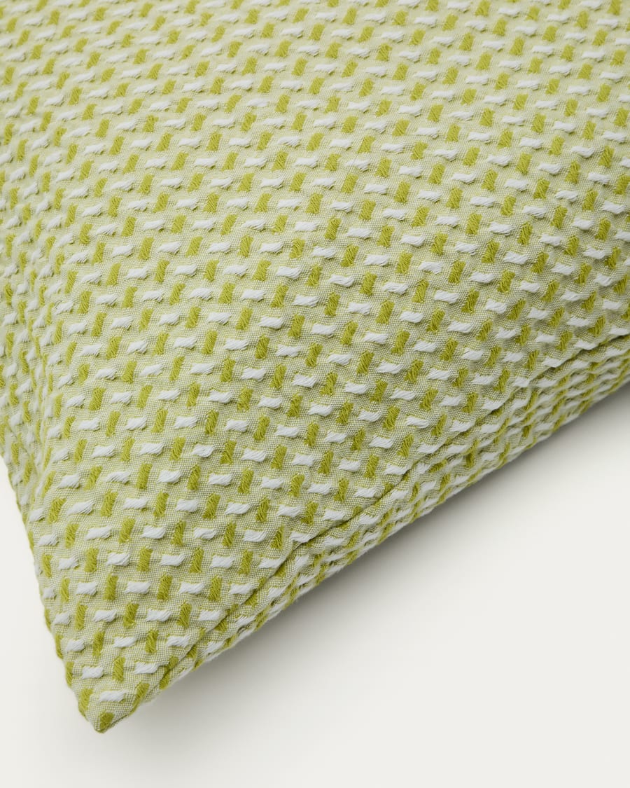 Lunira cushion cover with green waffle structure fabric 50 x 50cm