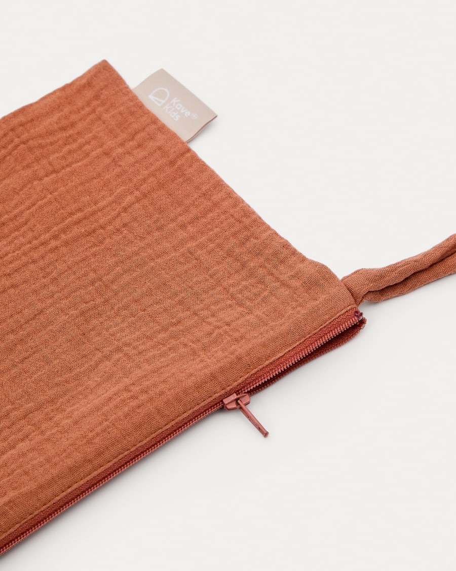 Olna toiletries bag in 100% terracotta cotton