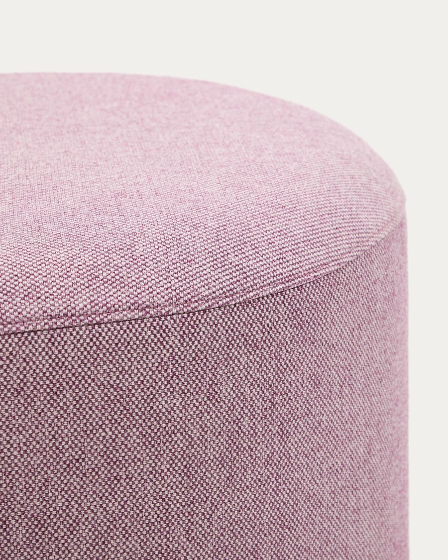 Kaeli purple footrest with removable cover Ø60cm
