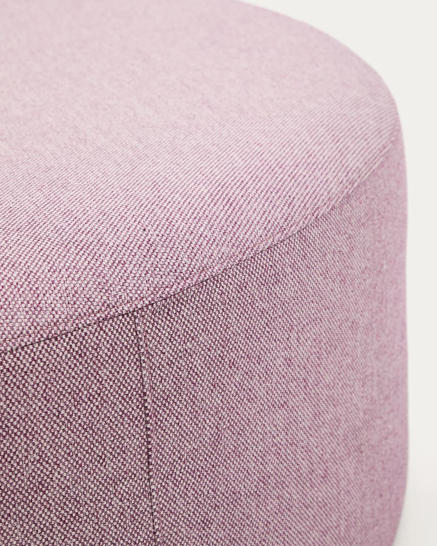 Kaeli purple footrest with removable cover Ø120cm