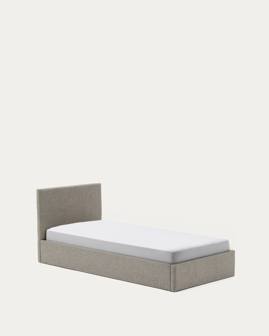 Nahiri upholstered grey ottoman bed for a 90 x 200 cm mattress