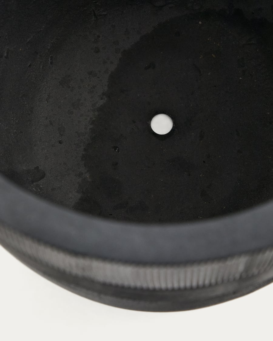 Set of 2 Tival black cement-effect planters Ø 45cm