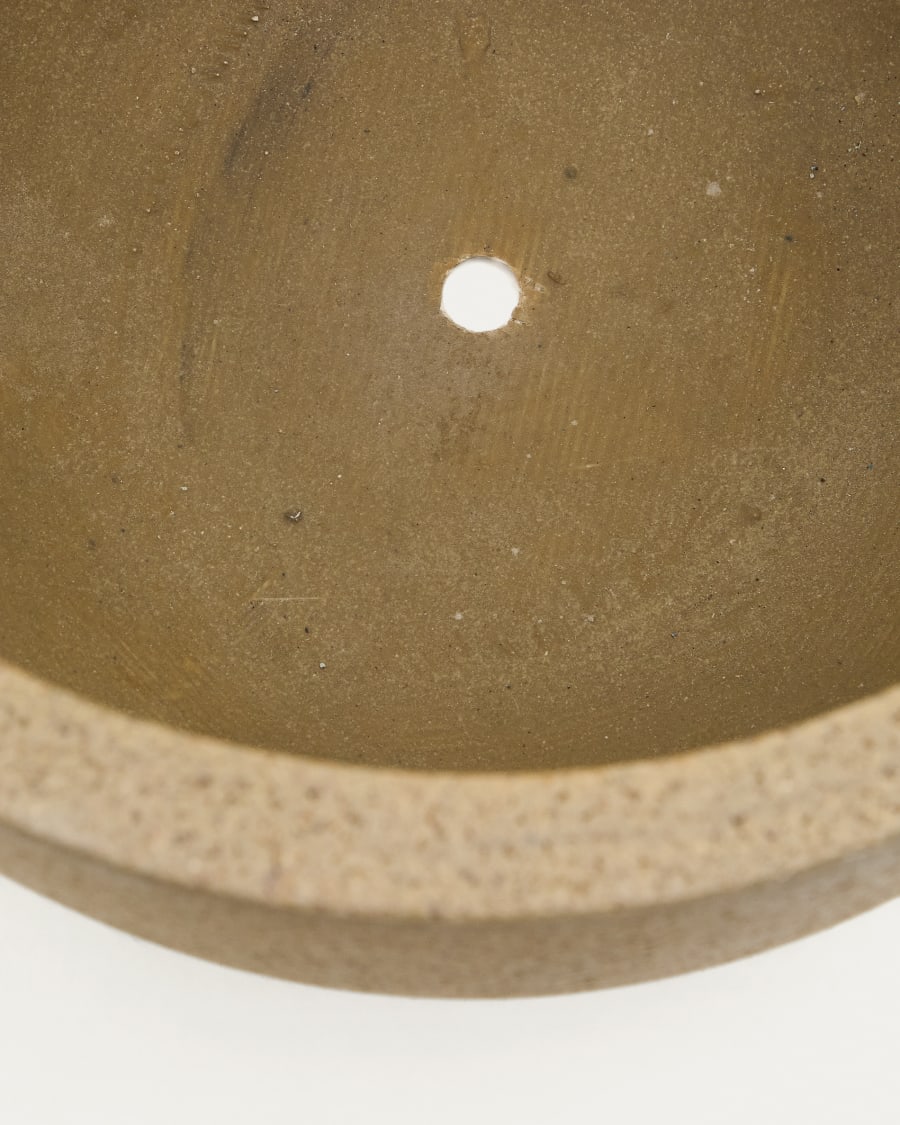 Selvi set of 2 planters with light brown stone effect Ø 37cm