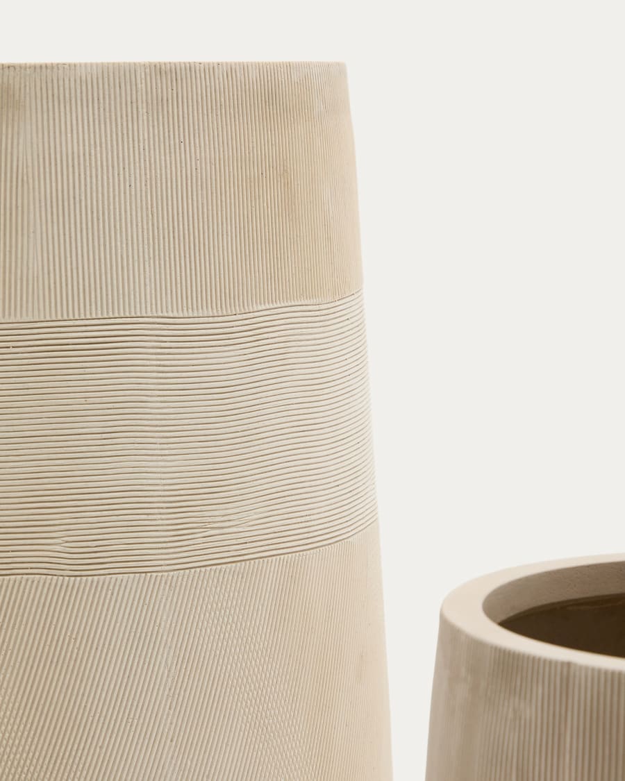 Tival beige cement-effect planter Ø 45cm