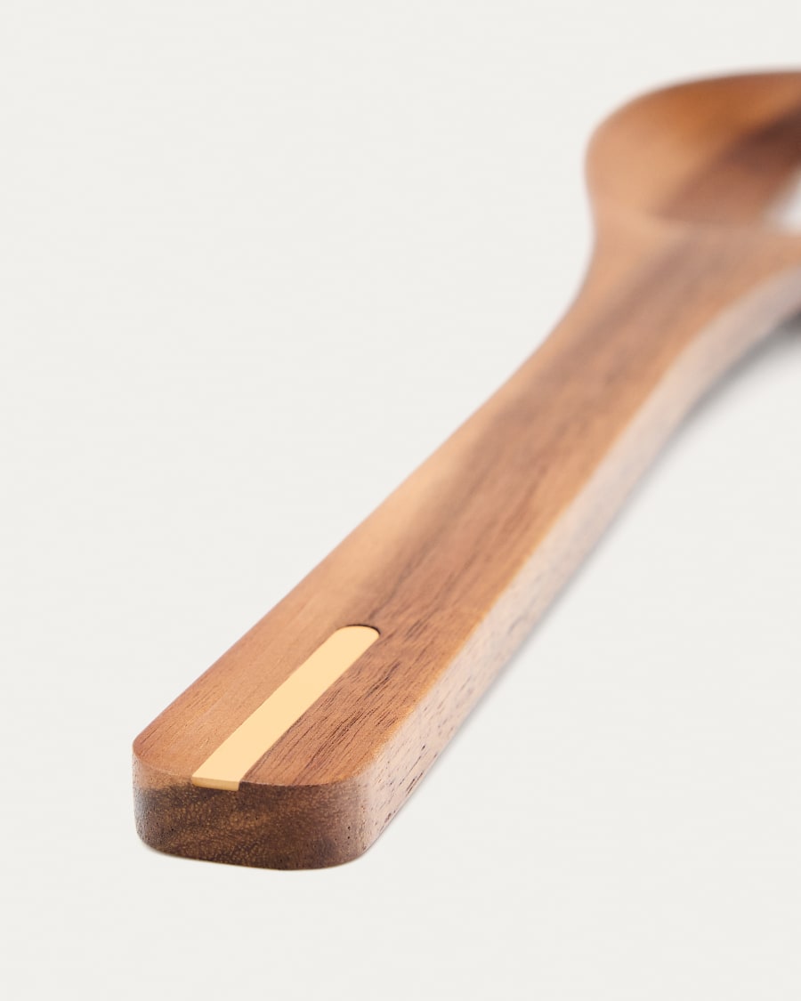 Zairin spoon with a hole in FSC 100% acacia wood and metal