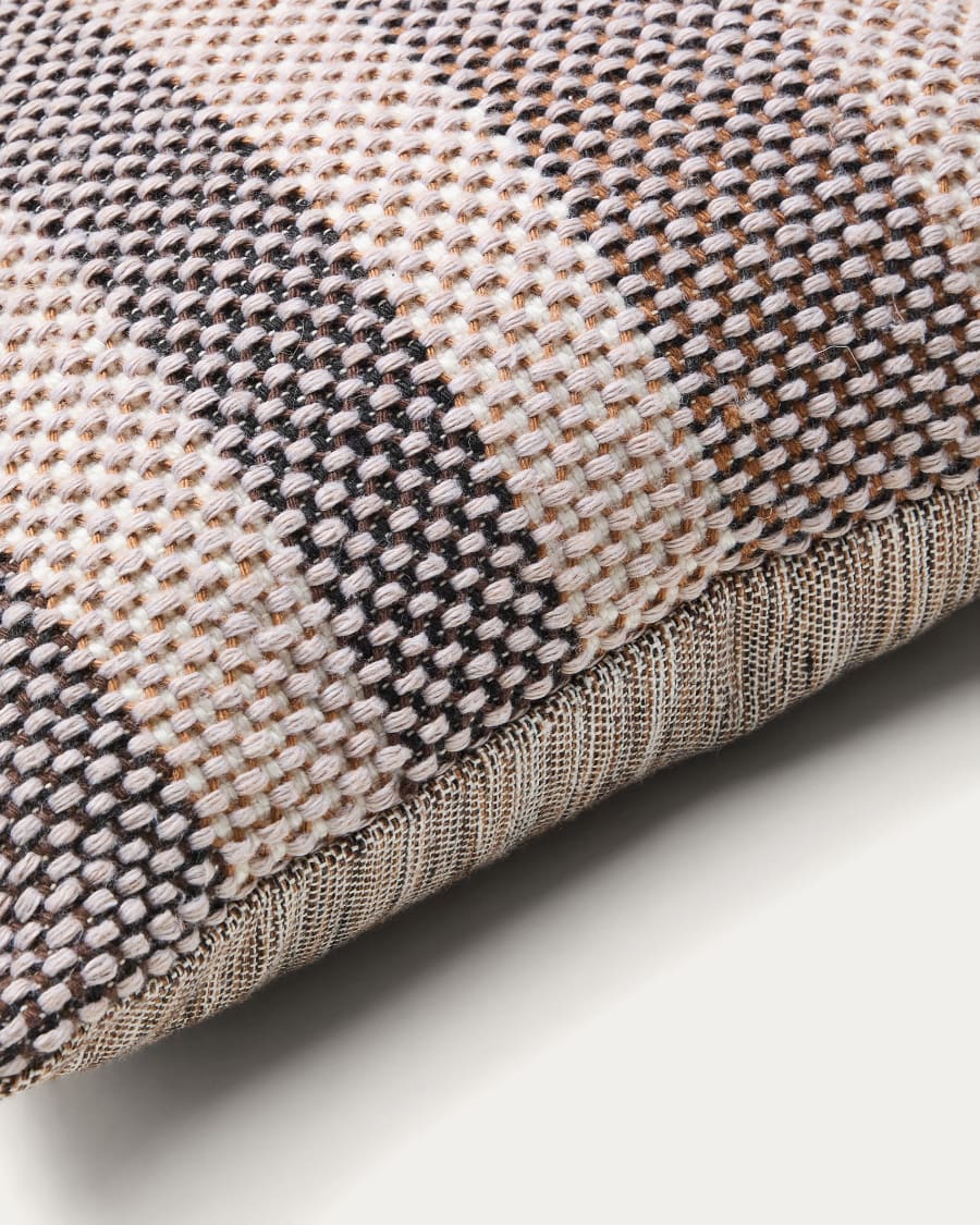 Cushion cover Lunet 100% PET with beige and blue stripes 45 x 45 cm