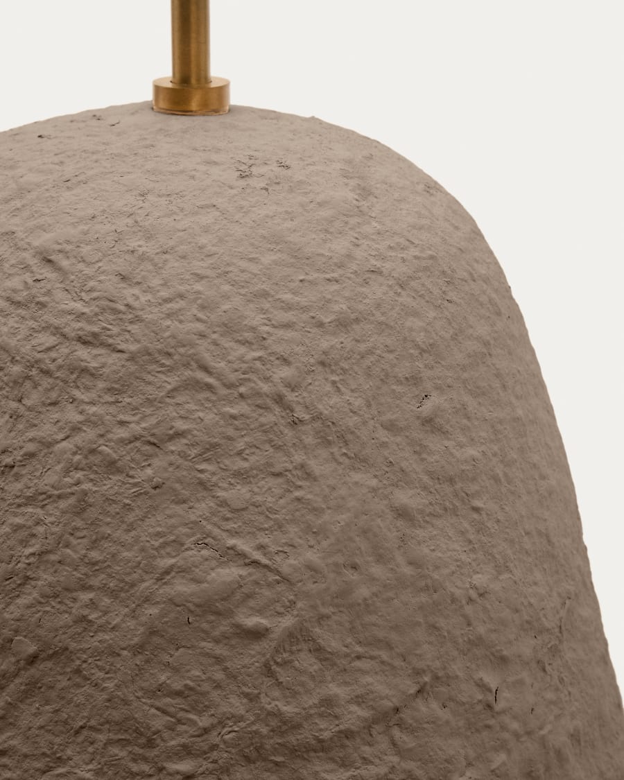 Deckenleuchte Lisora aus braunem Pappmaché Ø 35 cm
