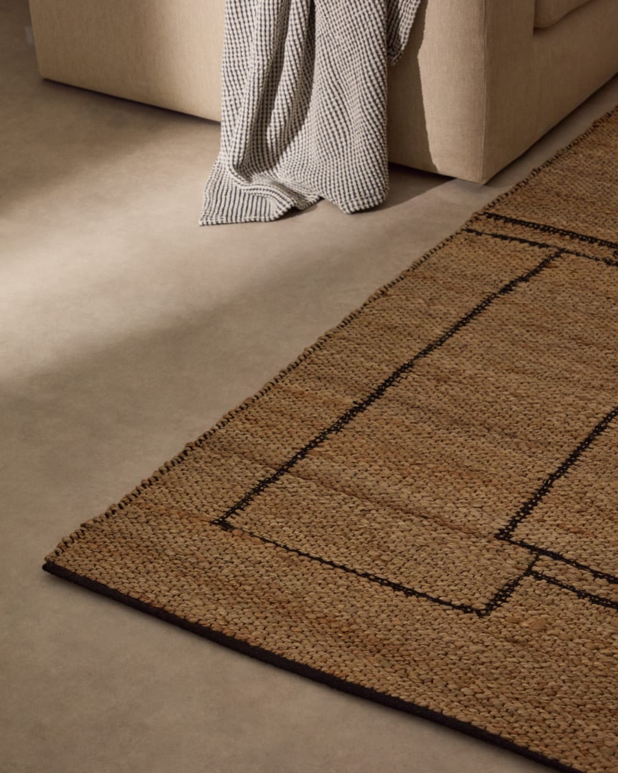 Graphic rug Velira in jute 200 x 300 cm