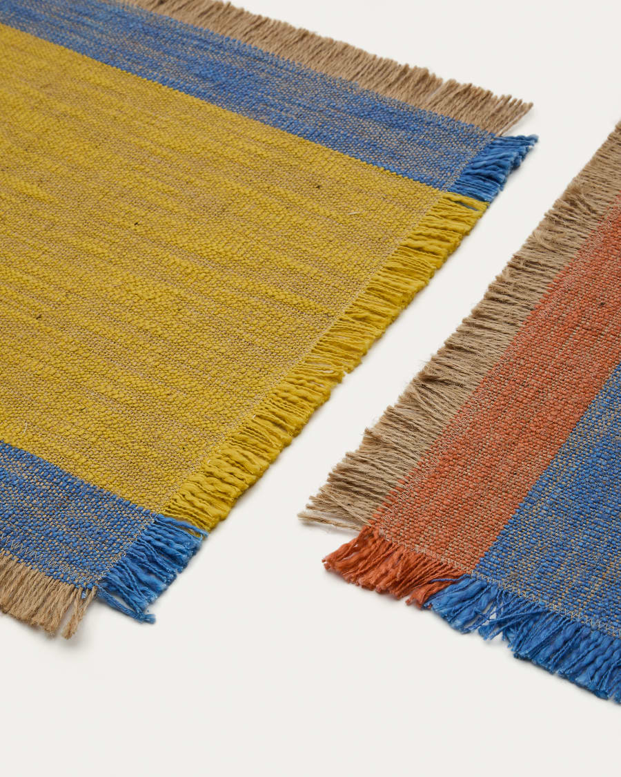 Orvian set of 2 multicolor jute placemats 50 x 35cm