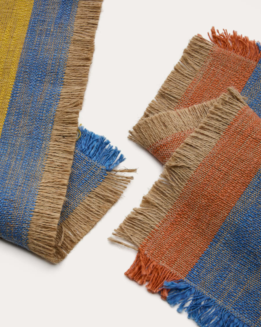 Orvian set of 2 multicolor jute placemats 50 x 35cm