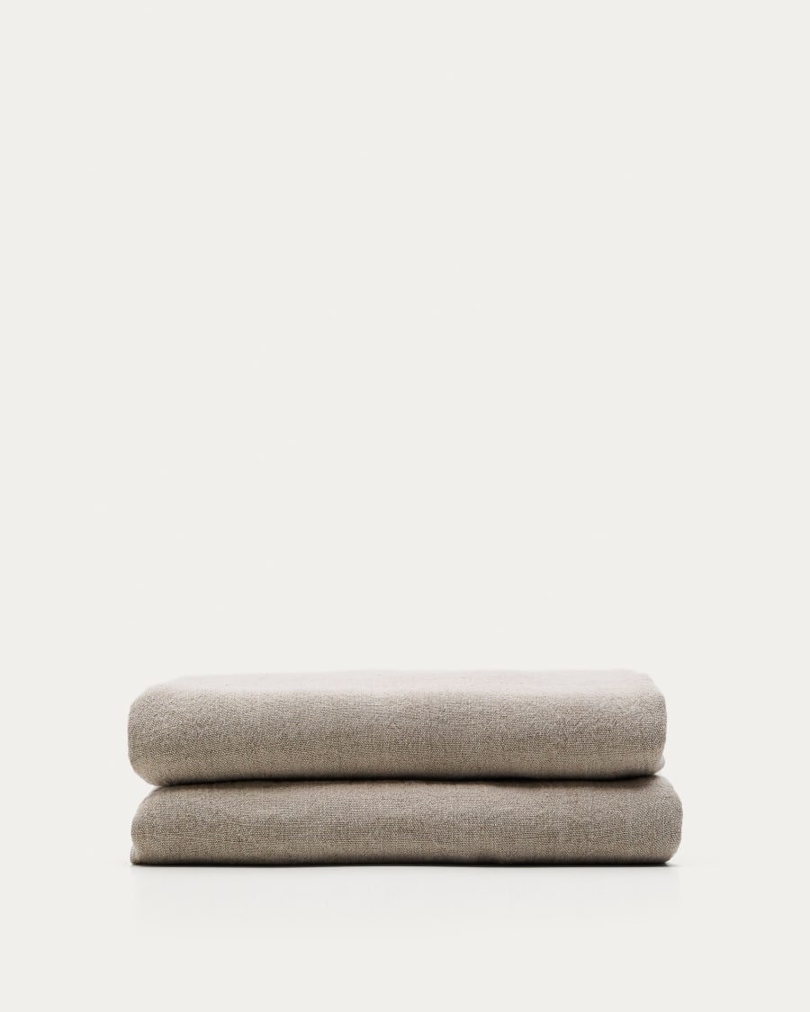 Tandi beige 100% linen bedspread for 90/135cm bed