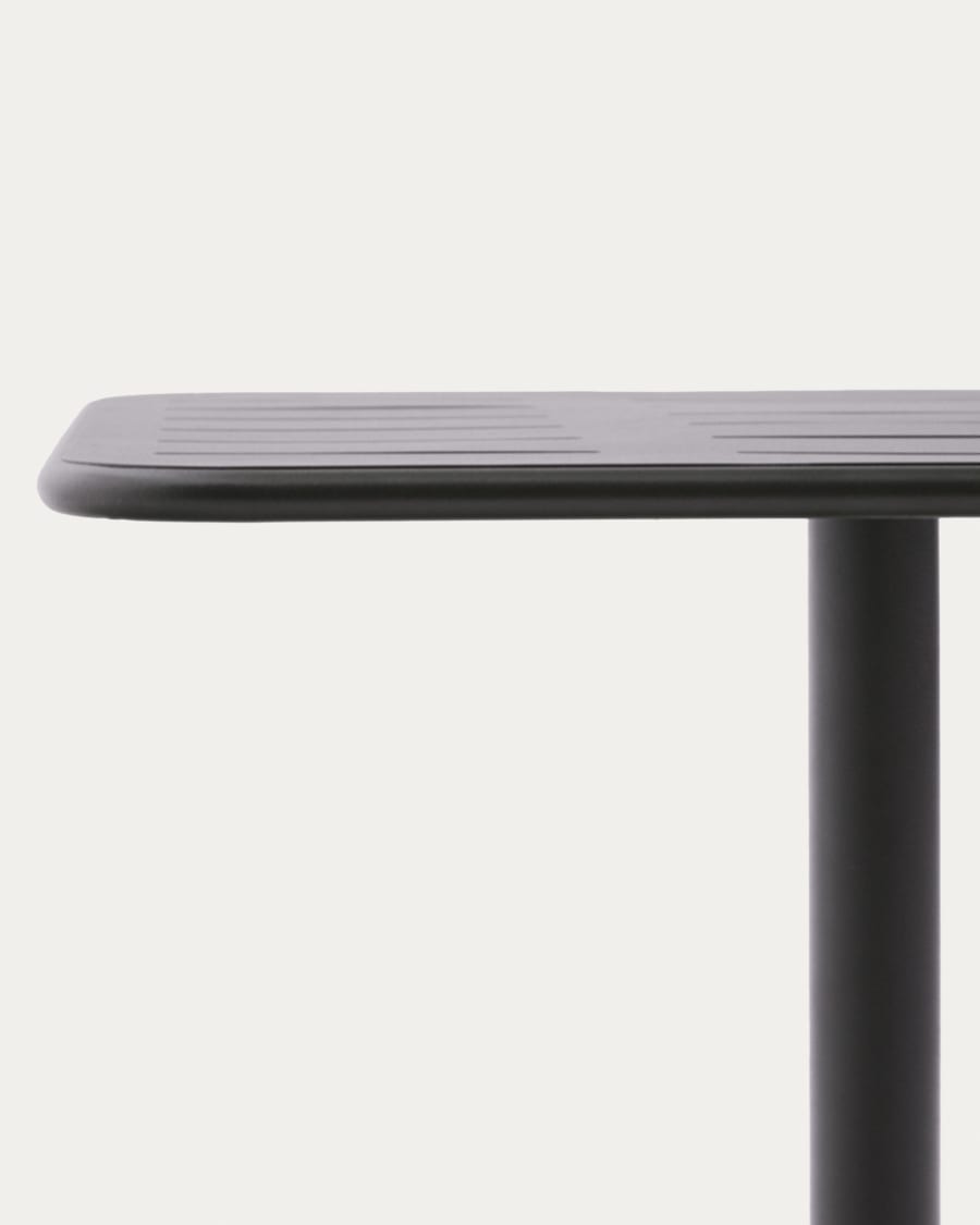 Brai outdoor table in dark grey galvanised steel 70 x 70cm