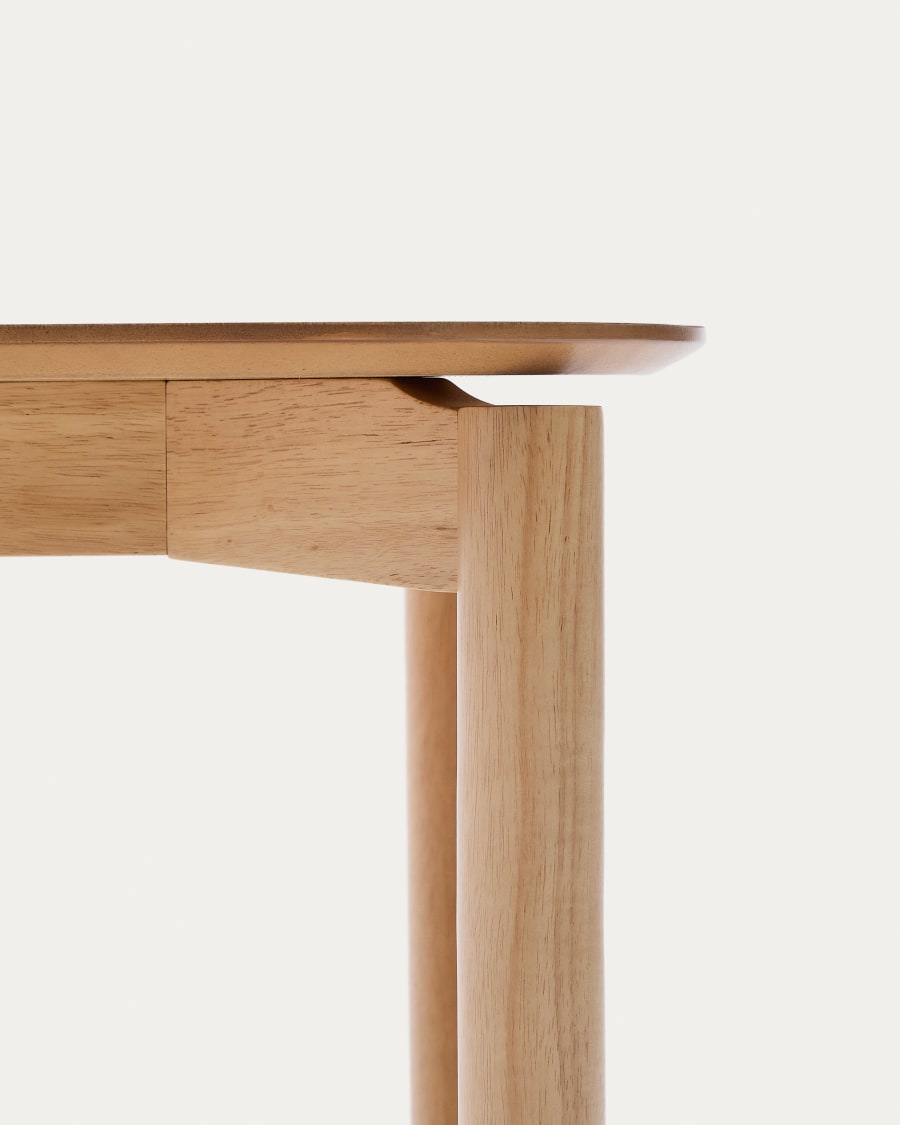 Indara square table made of ash veneer and solid rubber wood with a natural finish 100 x 100 cm