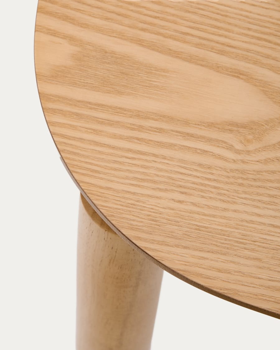 Indara square table made of ash veneer and solid rubber wood with a natural finish 100 x 100 cm