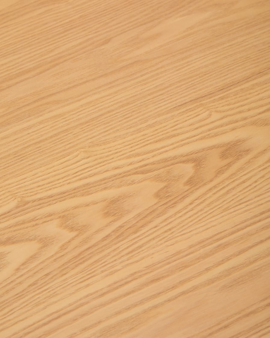 Indara table made of ash veneer and solid rubber wood with a natural finish 160 x 90 cm
