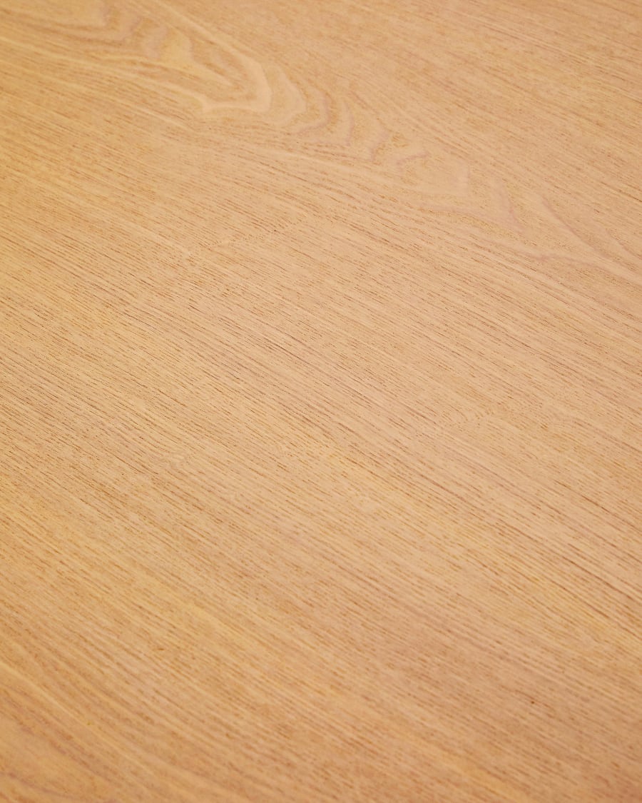 Indara round table made of ash veneer and solid rubber wood with a natural finish Ø110 cm