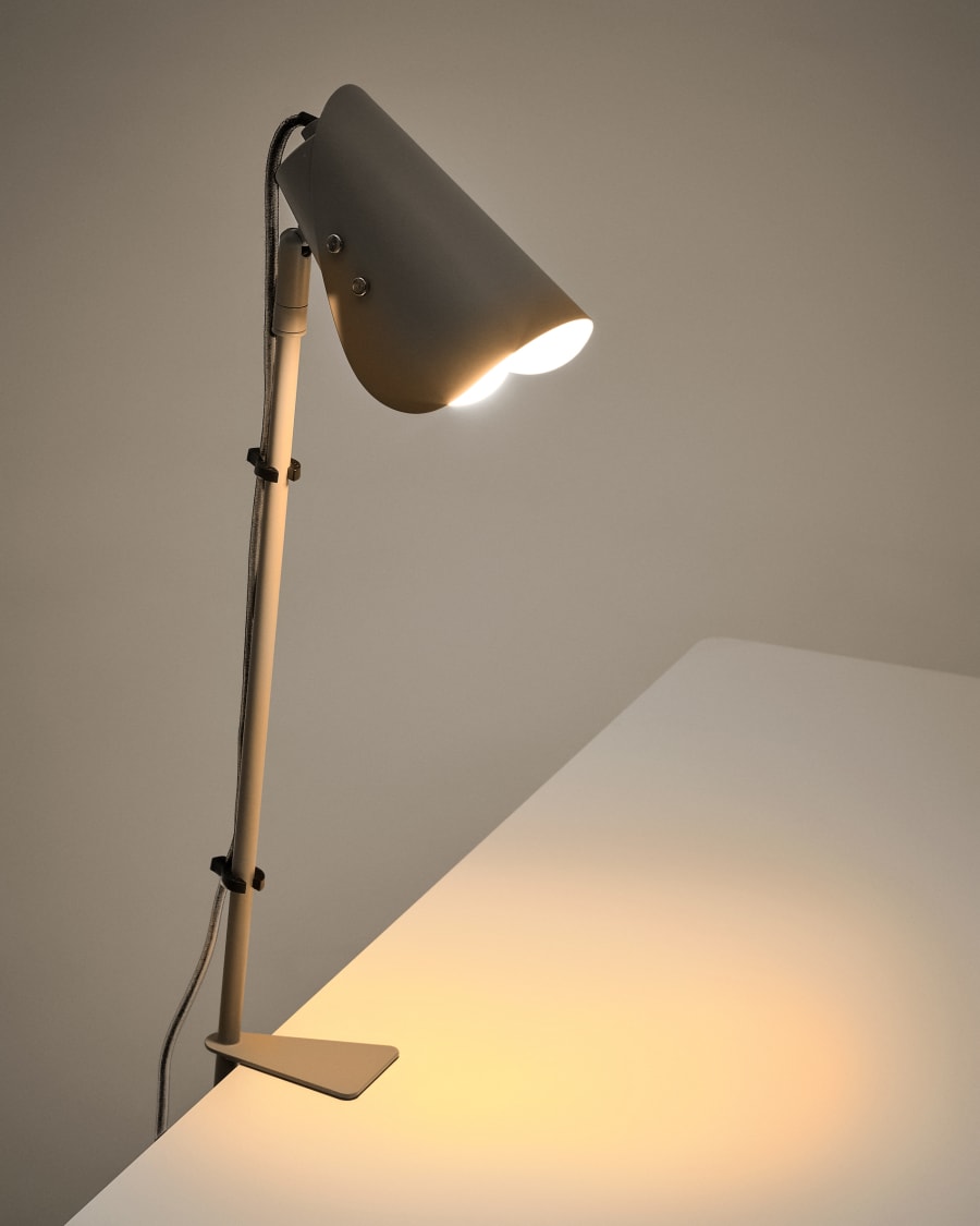 Schreibtischlampe mit Klemme Jula aus grauem Metall