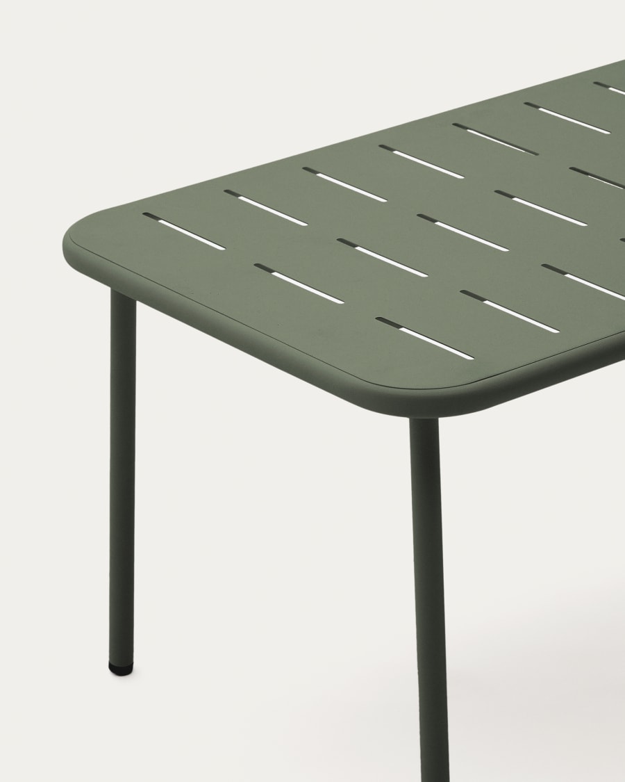 Zivia outdoor coffee table in green galvanised steel 90 x 50cm