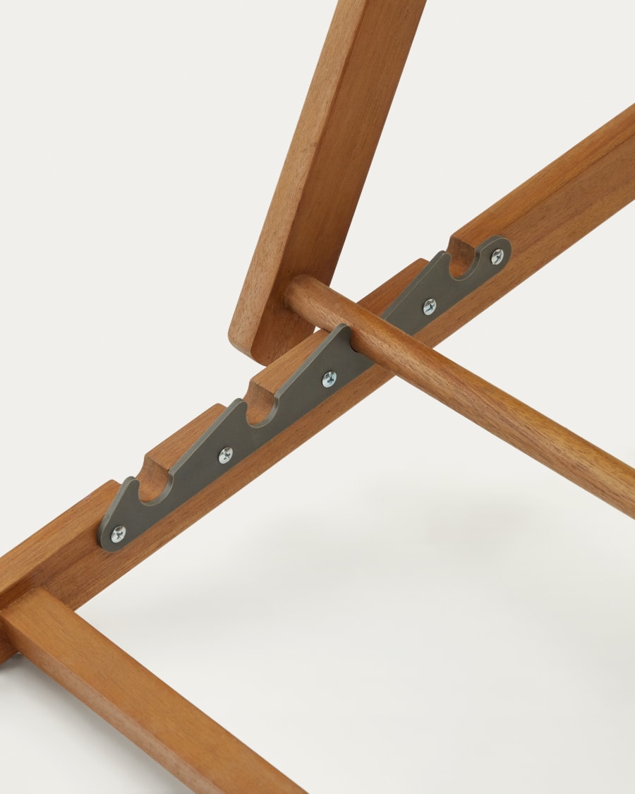 Transat pliant d’extérieur Adredna bleu en bois d’acacia FSC 100 %