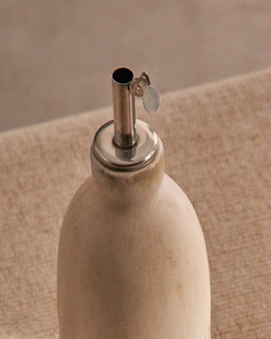 Zunel beige ceramic oil cruet