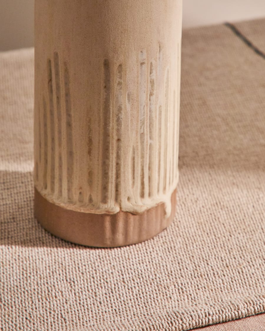 Zunel beige ceramic oil cruet