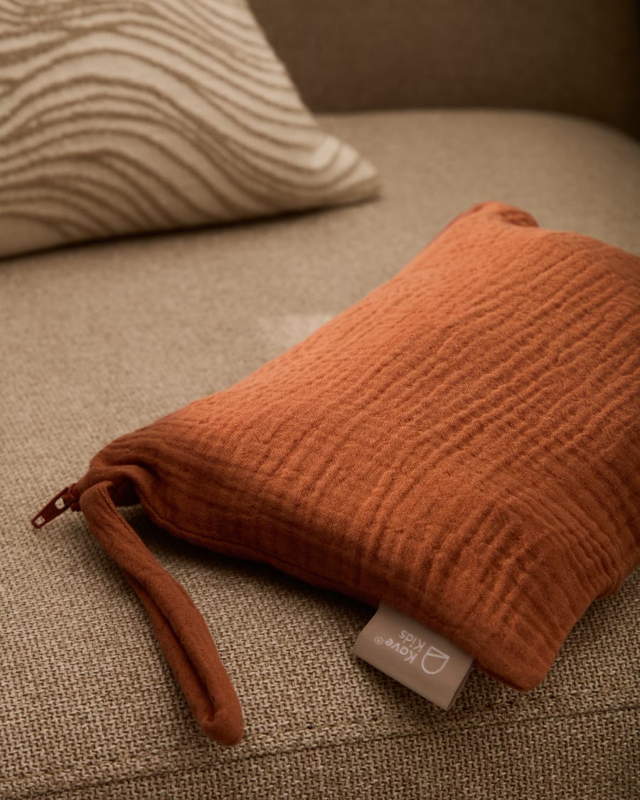 Olna toiletries bag in 100% terracotta cotton