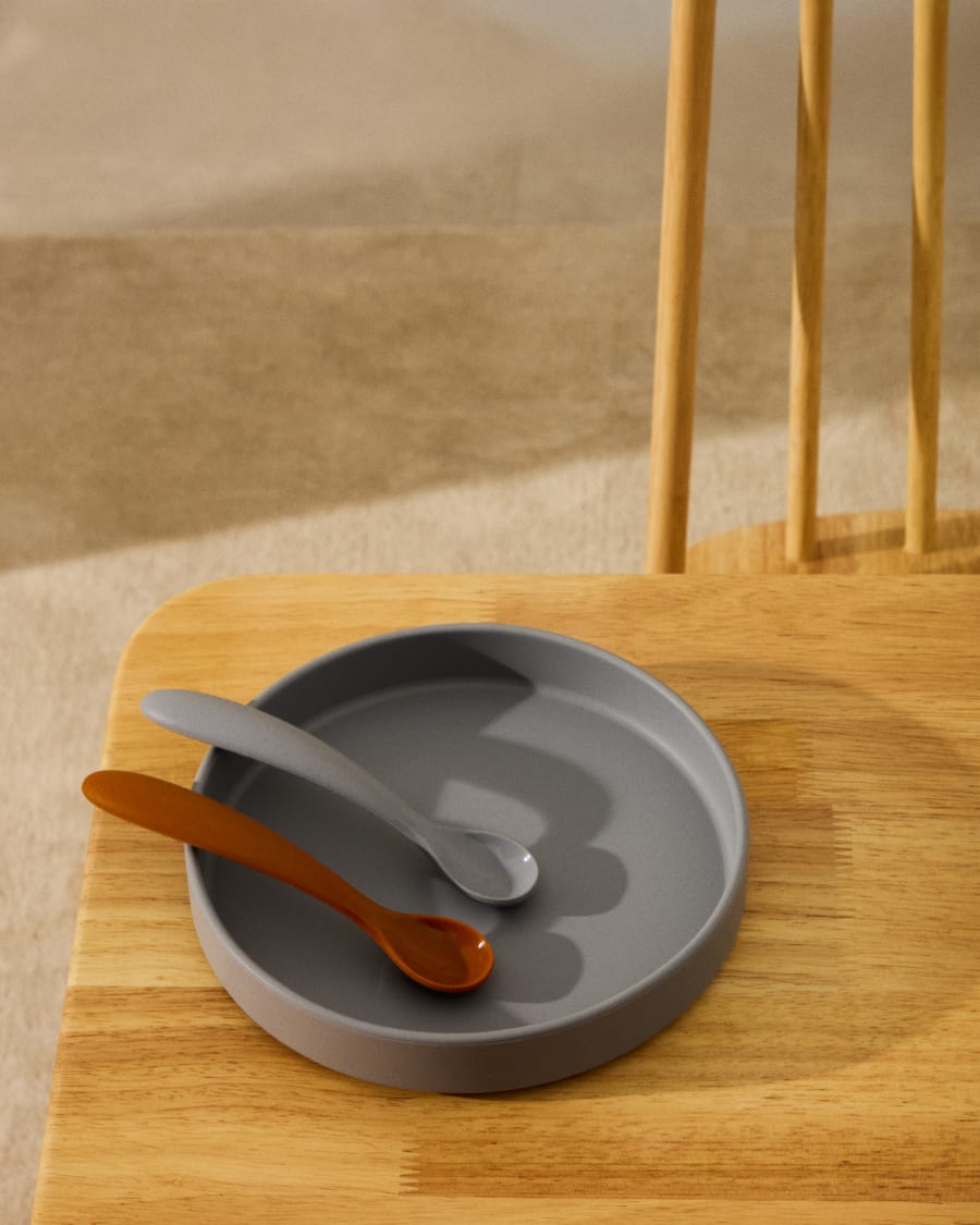 Set Lili aus Teller und Schüssel aus Silikon blau