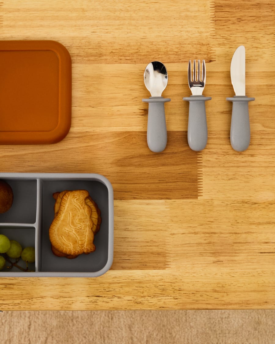 Lili knife, fork and spoon set in blue silicone