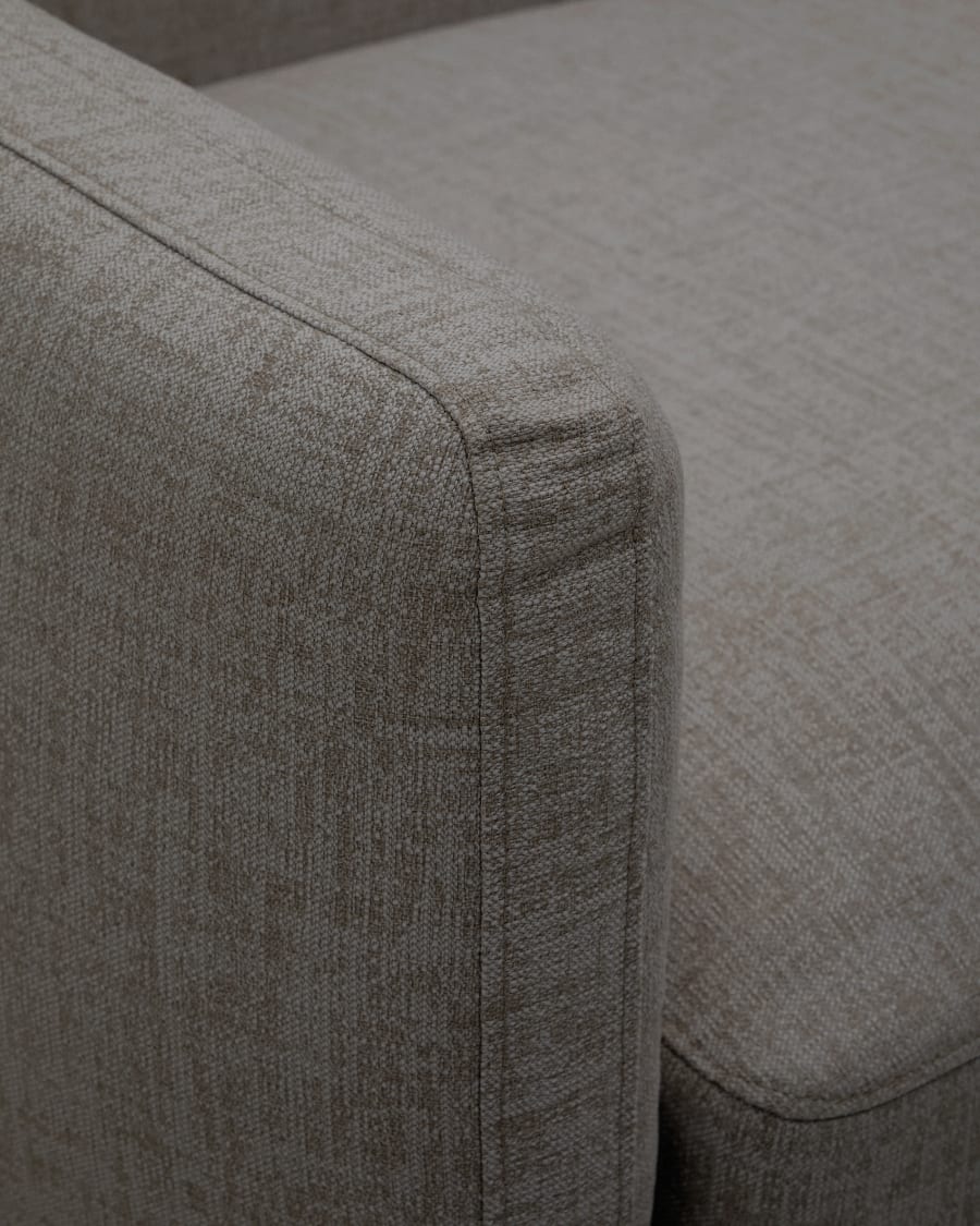Sorells outdoor modular armchair with grey upholstery and green aluminium
