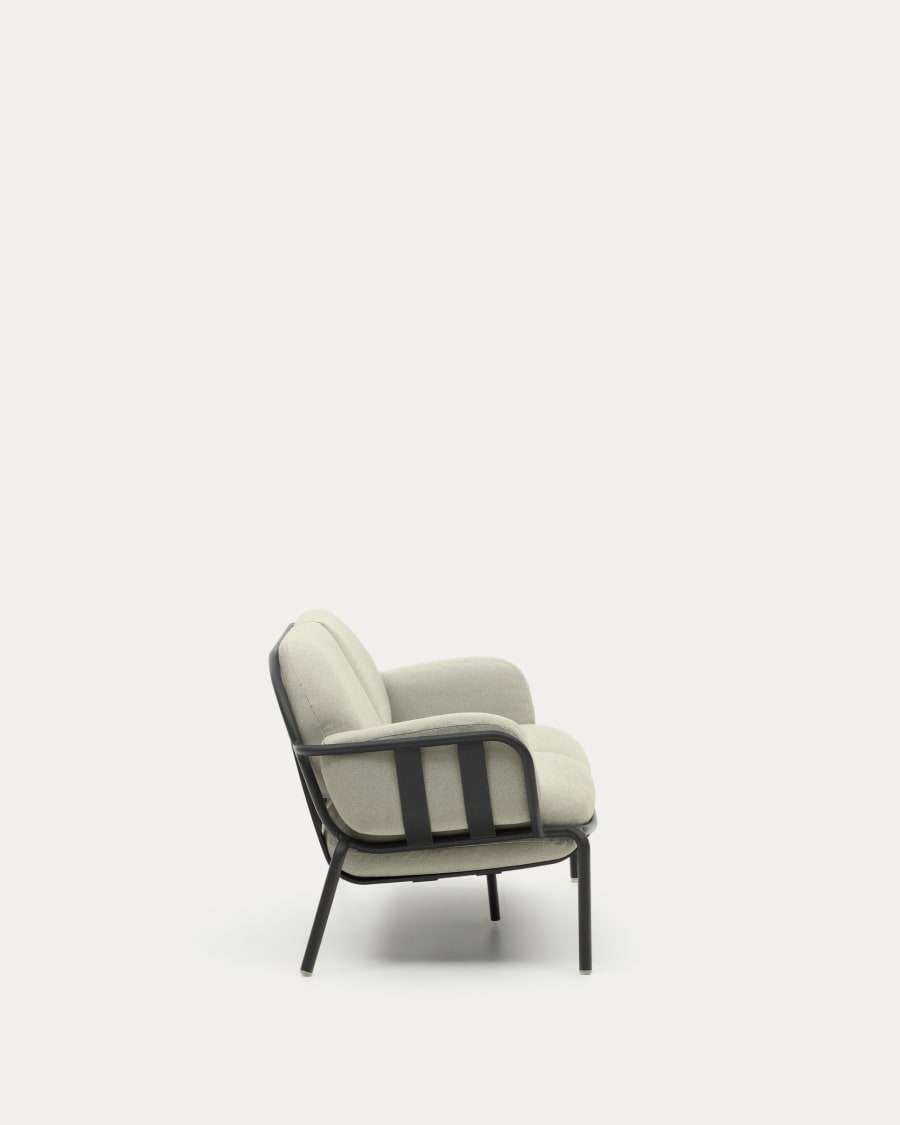 Joncols outdoor 2-seater sofa with beige upholstery and aluminium with grey painted finish 164cm