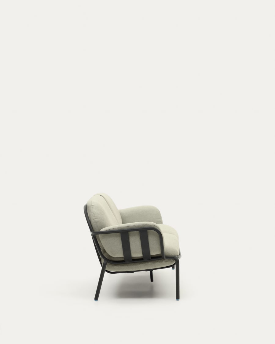 Joncols outdoor 3-seater sofa with beige upholstery and aluminium with grey painted finish 225cm