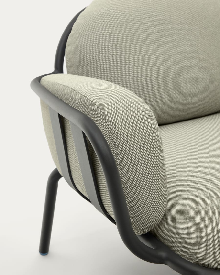 Joncols outdoor armchair with beige upholstery and aluminium with grey painted finish