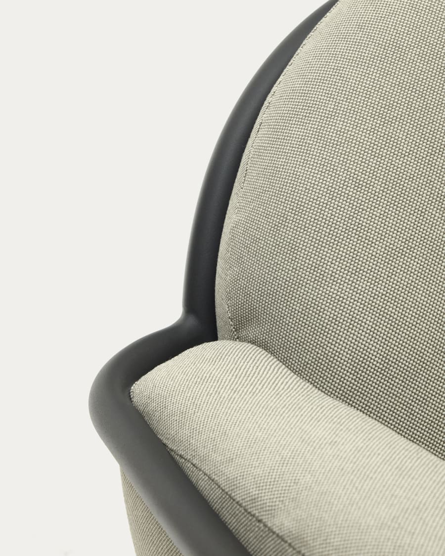 Joncols outdoor 2-seater sofa with beige upholstery and aluminium with grey painted finish 164cm